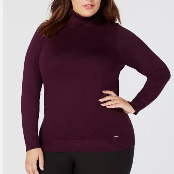 Calvin Klein Sweaters - NWT 3X Calvin Klein Aubergine/Plum Turtleneck Sweater (ABBA)